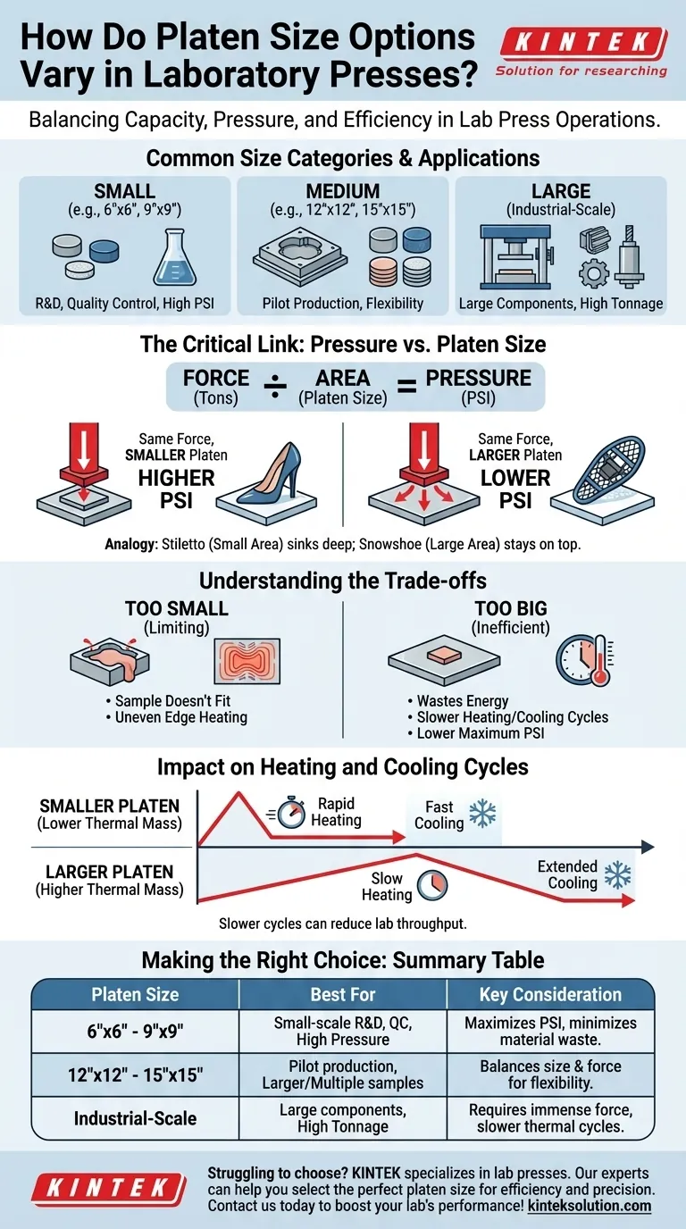 ラボプレスにおけるプラテンサイズの選択肢はどのように異なりますか？ラボの効率と性能を最適化する ビジュアルガイド