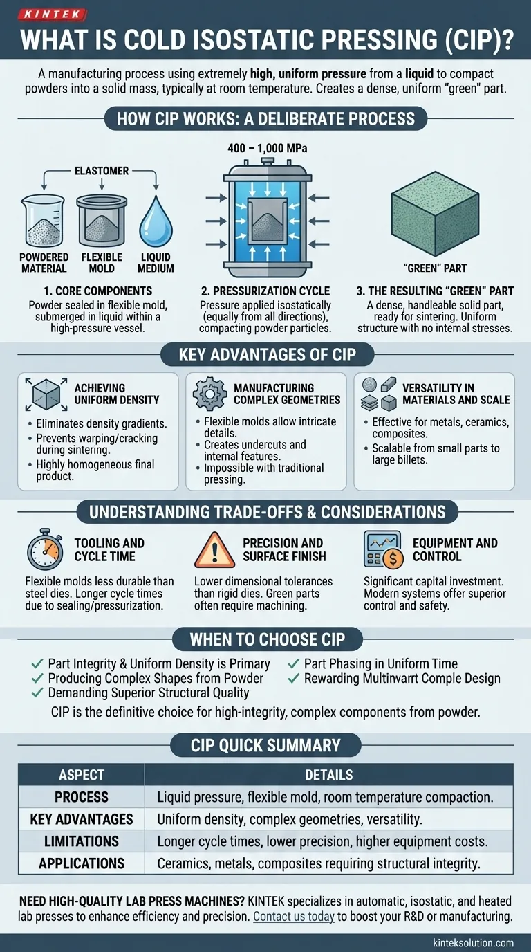 냉간 등방압 조립(CIP)이란 무엇인가? 균일한 밀도와 복잡한 형상 구현 시각적 가이드