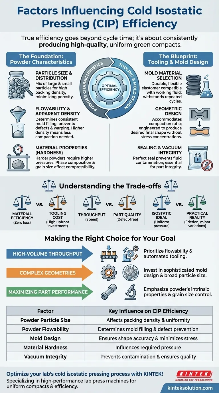 냉간 등방압 조립(CIP)의 효율성에 영향을 미치는 요인은 무엇입니까? 더 나은 결과를 위해 분말과 공구를 최적화하십시오. 시각적 가이드