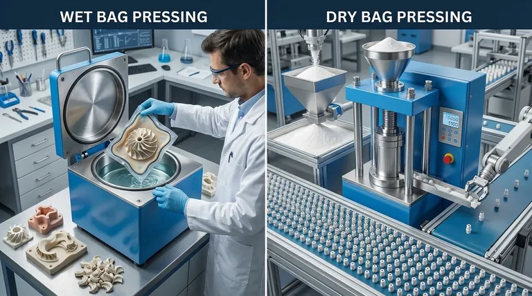 Каковы типичные области применения прессования в "мокром" и "сухом" мешке? Выберите правильный метод для ваших производственных нужд