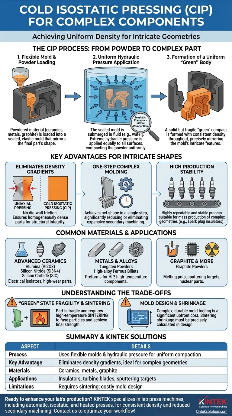 How is cold isostatic pressing used in complex-shaped component production? Achieve Uniform Density for Intricate Parts Visual Guide