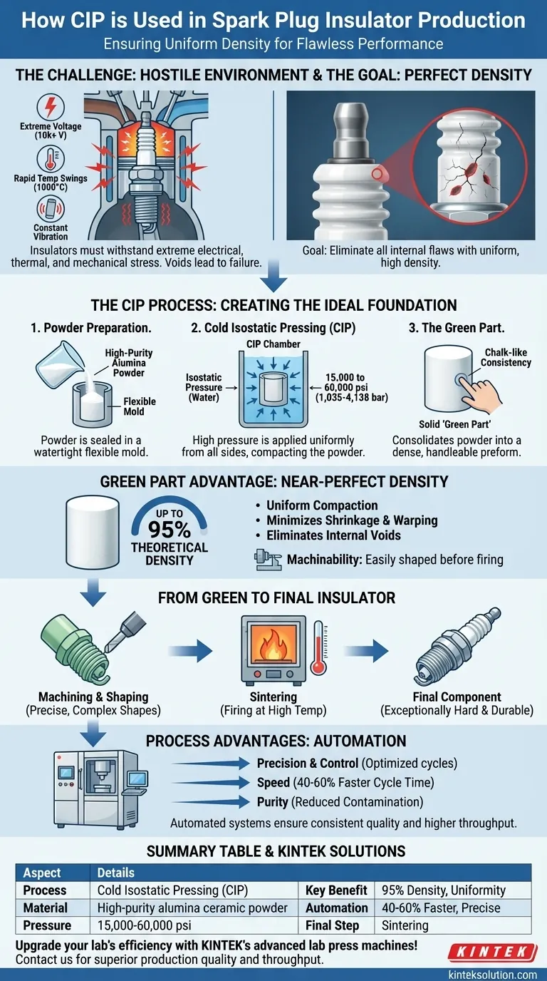 점화 플러그 절연체 생산에서 CIP는 어떻게 사용됩니까? 균일한 밀도로 흠 없는 세라믹 부품 달성 시각적 가이드