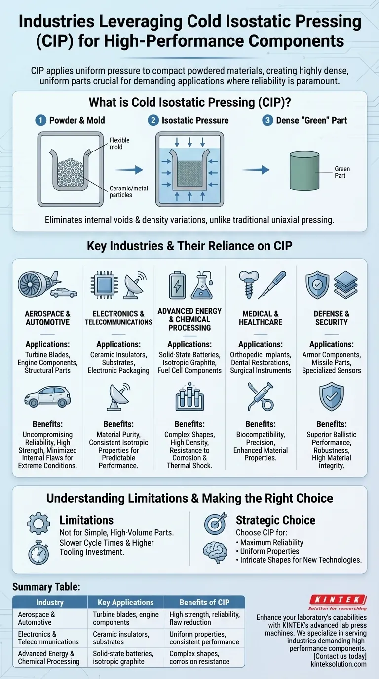What industries use components produced by CIP? Discover Key Sectors Relying on Cold Isostatic Pressing Visual Guide