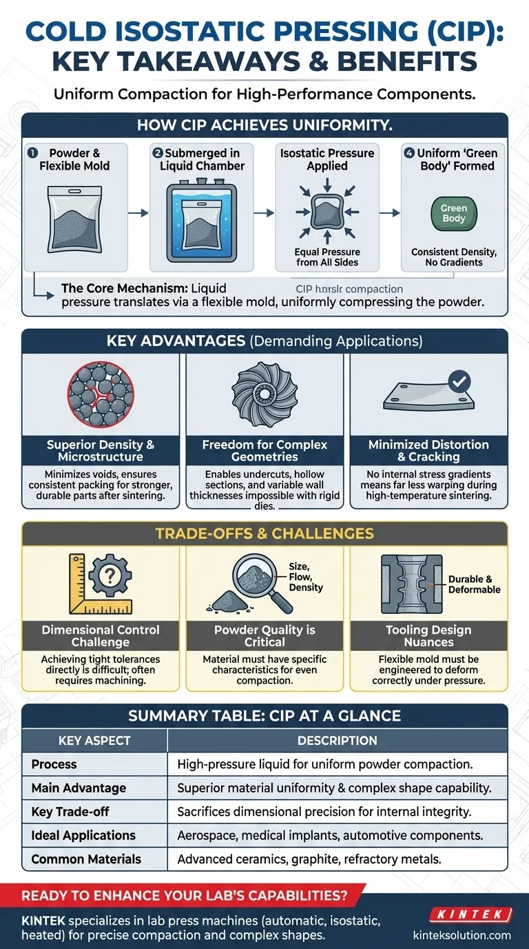 What are the key takeaways about cold isostatic pressing? Unlock Superior Material Integrity and Complex Shapes Visual Guide