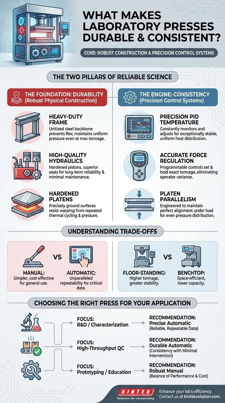 ما الذي يجعل المكابس المخبرية متينة ومتسقة؟ رؤى رئيسية في التصميم والتحكم دليل مرئي