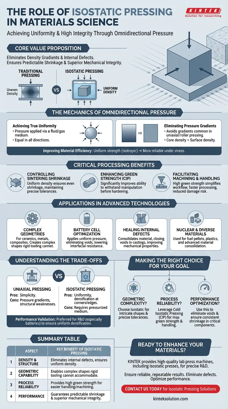 材料科学における等方圧の役割は何ですか？均一な密度と複雑な形状の実現 ビジュアルガイド