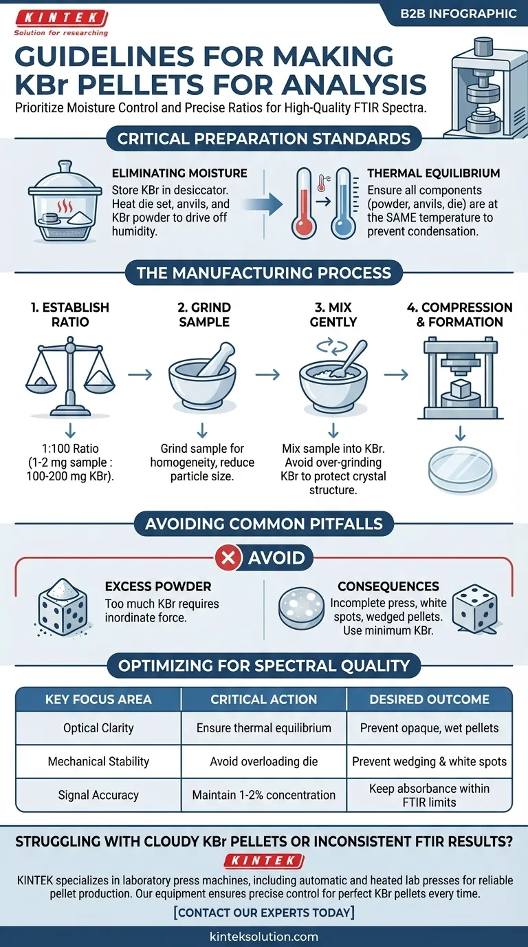 分析用のKBrペレット作成ガイドラインとは？完璧なFTIR透明度を実現する ビジュアルガイド