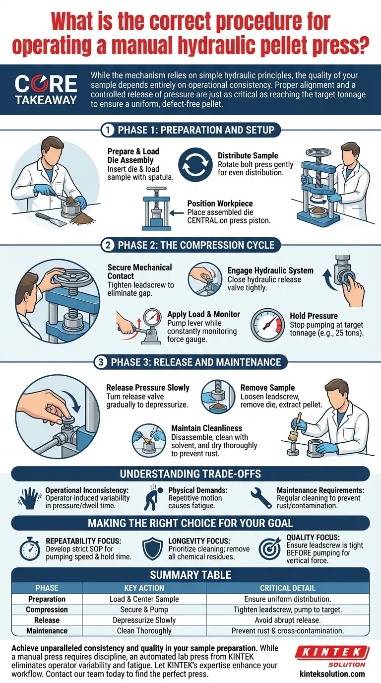Qual é o procedimento correto para operar uma prensa hidráulica manual de pastilhas? Domine as Etapas para Pastilhas Perfeitas Guia Visual