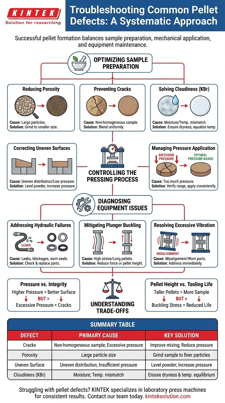 Come si possono risolvere i difetti comuni dei pellet come crepe, porosità e superfici irregolari? Una guida sistematica Guida Visiva