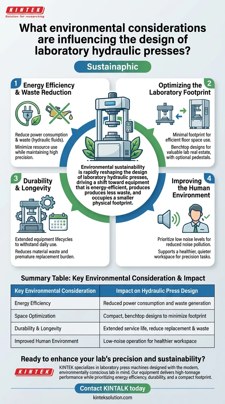 Welche Umweltaspekte beeinflussen das Design von hydraulischen Laborpressen? Aufbau eines nachhaltigen Labors Visuelle Anleitung