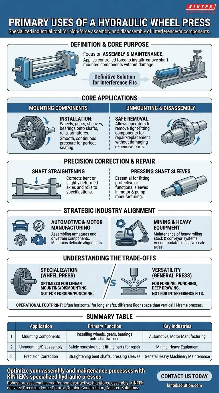 油圧ホイールプレスは主にどのような用途に使用されますか？重機の精密組立・保守 ビジュアルガイド