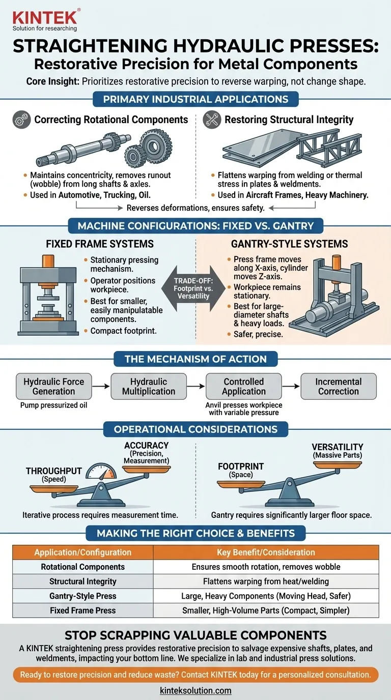 A cosa serve una pressa idraulica per raddrizzatura? Recupero di costosi componenti metallici Guida Visiva