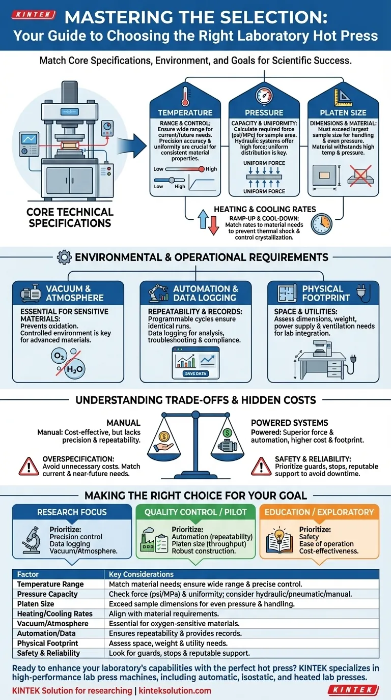 What factors should be considered when selecting a laboratory hot press? Ensure Precision and Efficiency for Your Lab Visual Guide