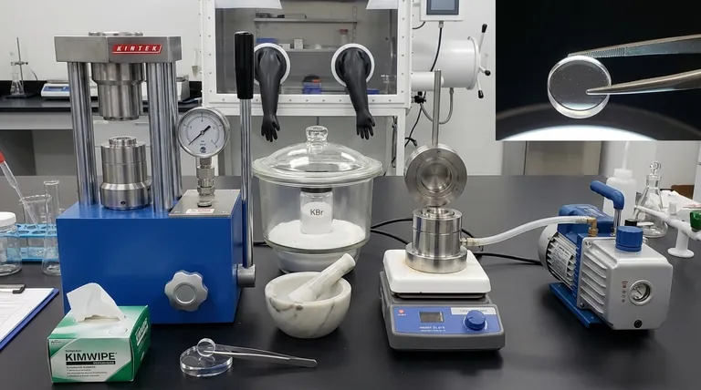 KBrペレットの調製中に曇りが発生した場合のトラブルシューティング方法:湿気管理と圧力をマスターする