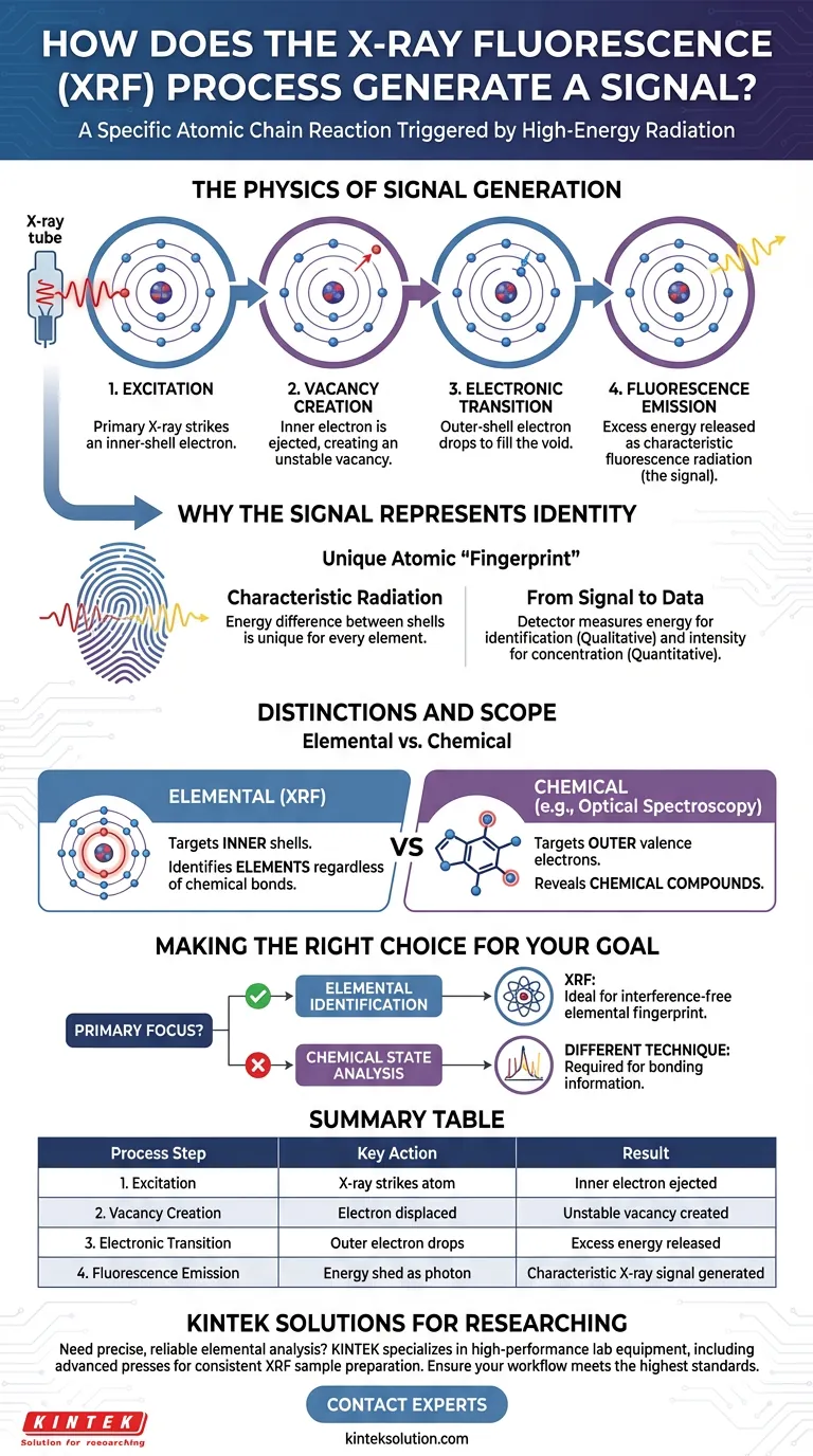 XRFプロセスはどのようにして信号を生成するのですか？元素の指紋を精密に解き明かす ビジュアルガイド