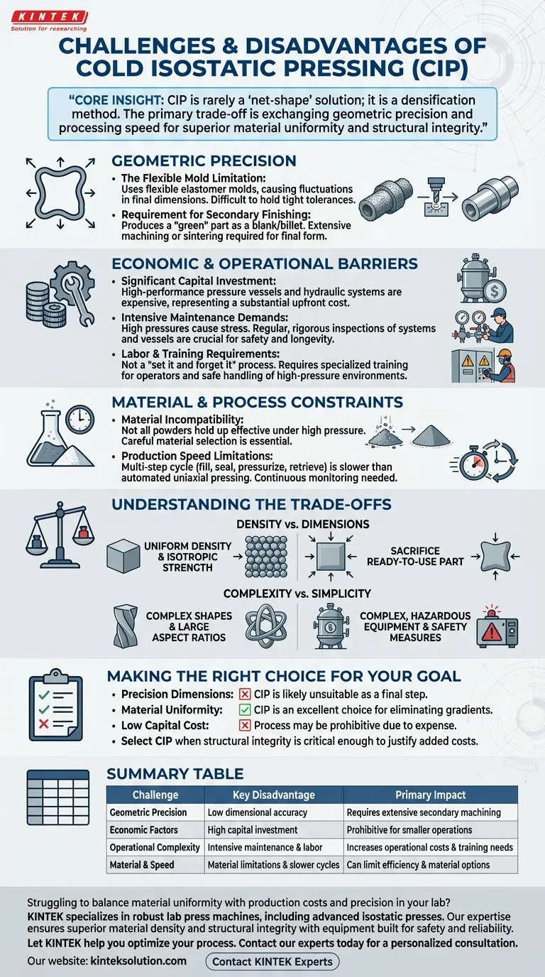 コールド等方圧迫（CIP）の課題と潜在的な欠点は何ですか？均一性とコスト＆精度との比較検討 ビジュアルガイド