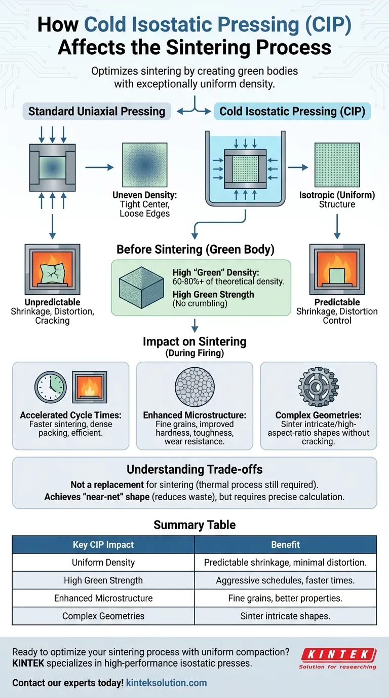 コールド等方圧プレス（CIP）は焼結プロセスにどのように影響しますか？均一な焼結と優れた材料特性を実現 ビジュアルガイド