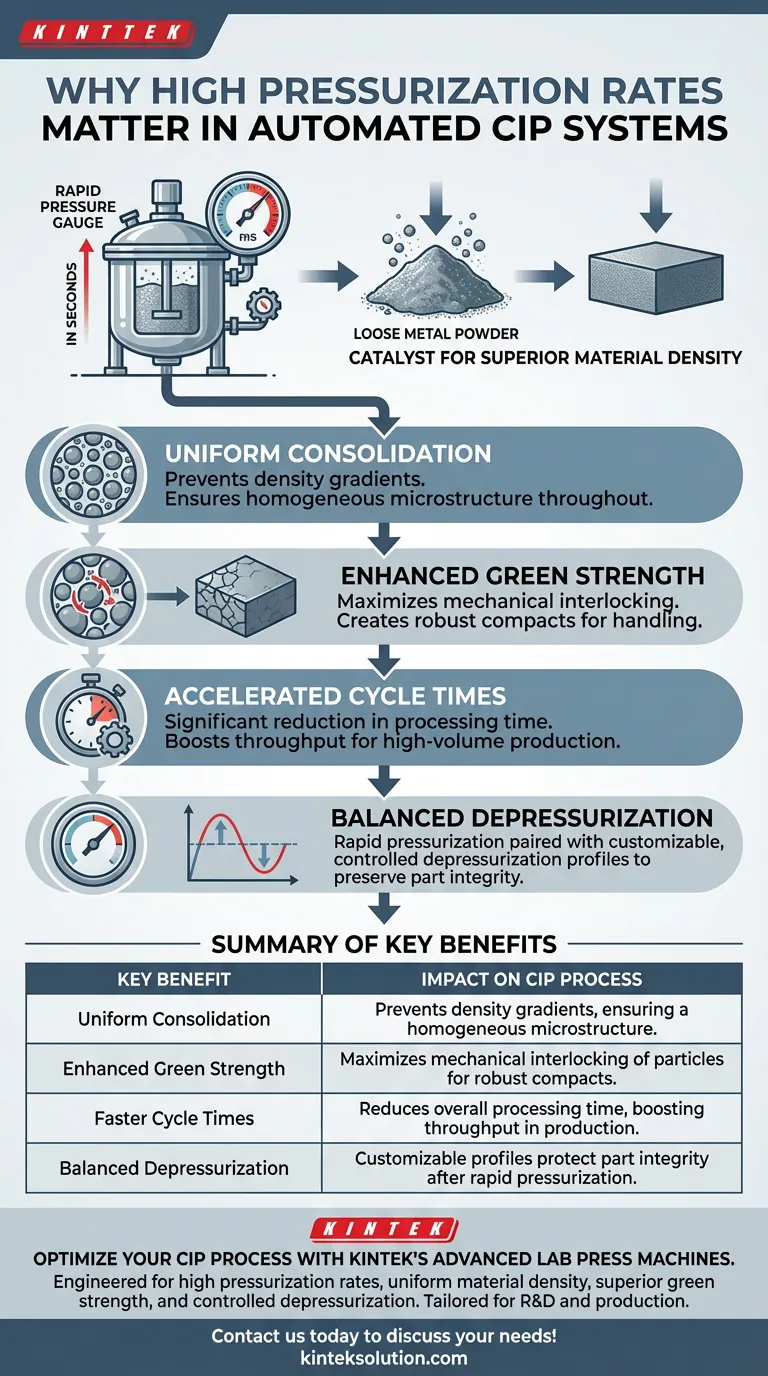 Por que as altas taxas de pressurização são importantes nos sistemas CIP automatizados? Alcançar densidade superior do material Guia Visual