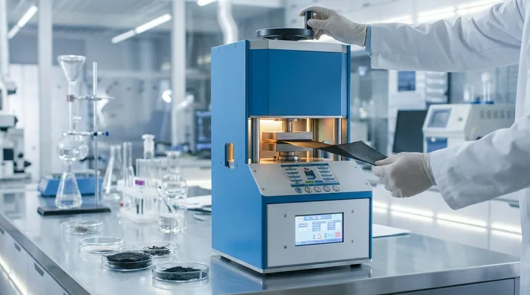 Qual è il ruolo di una pressa a caldo nella preparazione di anodi 3D di nanofibre? Trasformare fibre soffici in elettrodi ad alte prestazioni