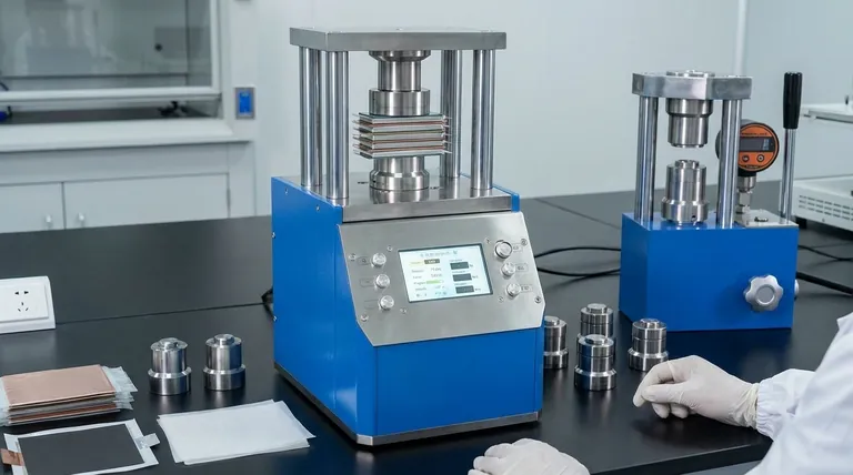 ソリッドステート電池セルの最終組み立て時に、プレス機で特定の積層圧をかける必要があるのはなぜですか?低抵抗・高性能セルを実現する