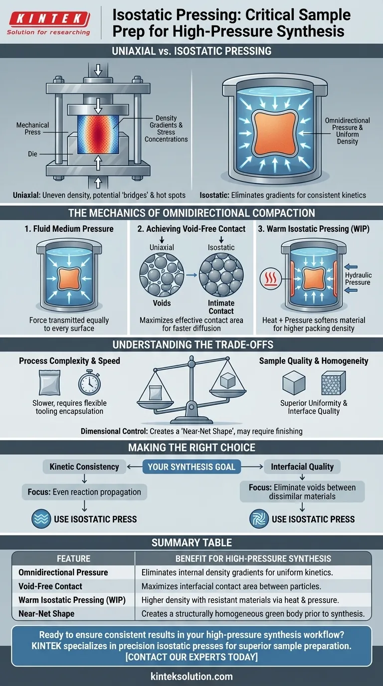 高圧合成反応のサンプル準備に静水圧プレスはどのように使用できますか？均一な密度で一貫した結果を得る ビジュアルガイド
