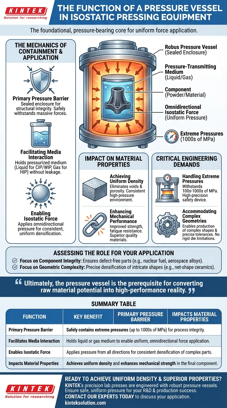 等方圧プレス装置における圧力容器の機能とは？均一な材料緻密化の核 ビジュアルガイド