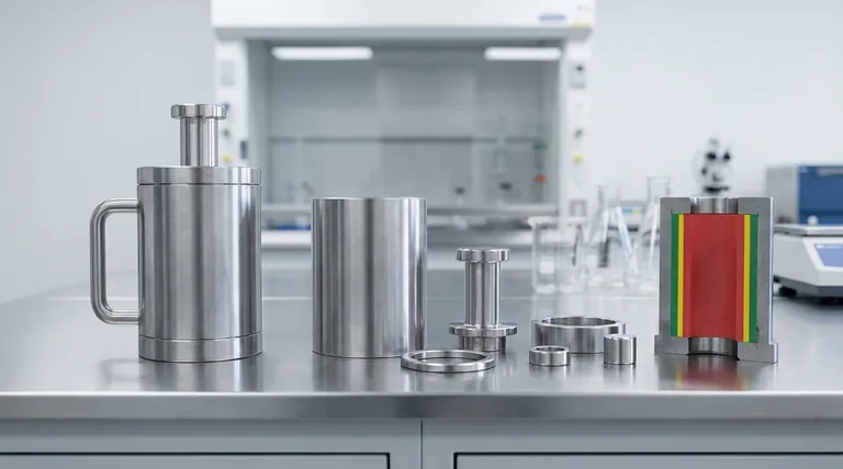 全固体電池のホットプレスに使用されるダイセットにおいて、ステンレス鋼プランジャーとセラミックスリーブの具体的な機能は何ですか? | KINTEK Lab Press