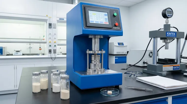 Qual è la funzione critica di una pressa idraulica da laboratorio nell'assemblaggio di batterie allo stato solido a partire da polveri di Li6PS5Br e Li2S?