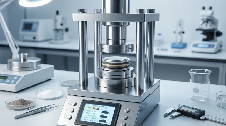 全固体電池スタックの組み立てにおいて、油圧プレスの役割は何ですか? 優れた固体-固体界面接触を実現する