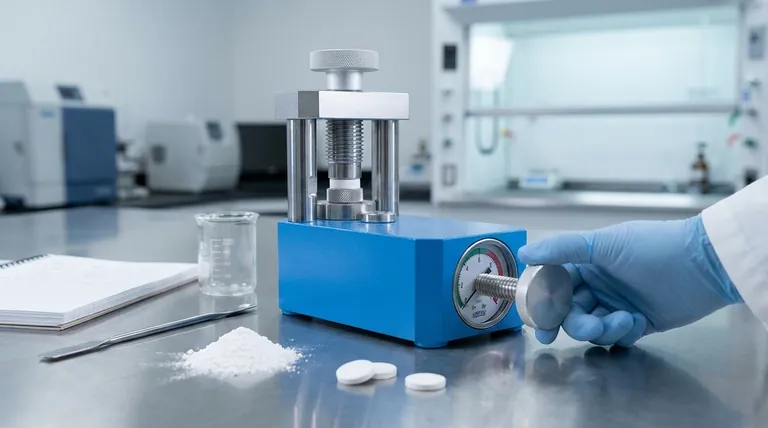 Por que a alta pressão, como 370 MPa, é aplicada usando uma prensa hidráulica de laboratório ao preparar pastilhas de eletrólito sólido para medições de condutividade?