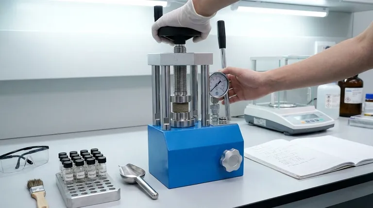 手動油圧ペレットプレス機の操作方法:正確な分析のための精密なサンプル調製を習得する