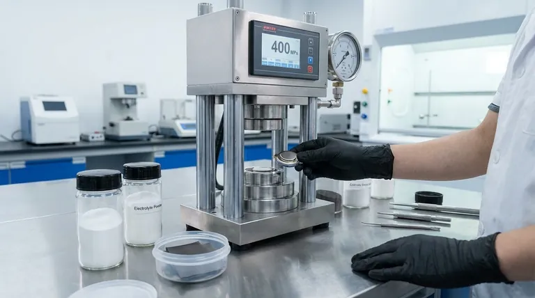 Perché la pressione di 400 MPa è critica per l'assemblaggio di batterie allo stato solido? Ottenere una conduttività ionica ottimale