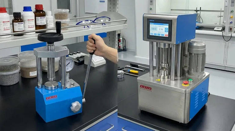 Quais as diferenças entre prensas hidráulicas manuais e automáticas? Escolha a Prensa Certa para o Seu Laboratório