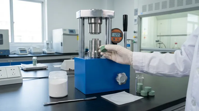 NASICON作製における単軸油圧プレスの主な役割は何ですか?高密度で欠陥のないセラミックペレットを確実に作製すること。