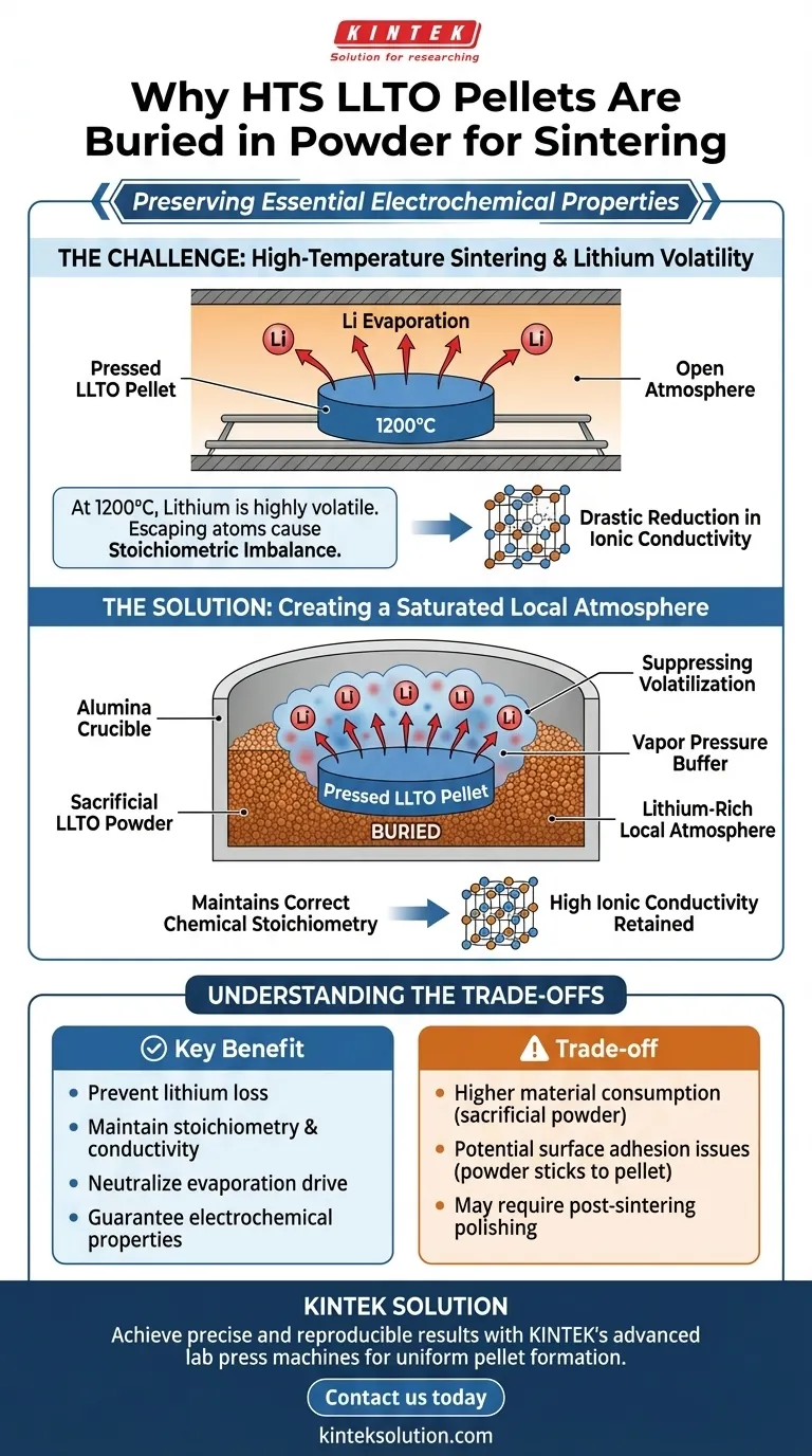 LLTOペレットは焼結中に粉末に埋められるのはなぜですか？最適なイオン伝導性を得るためにリチウム損失を防ぐ ビジュアルガイド