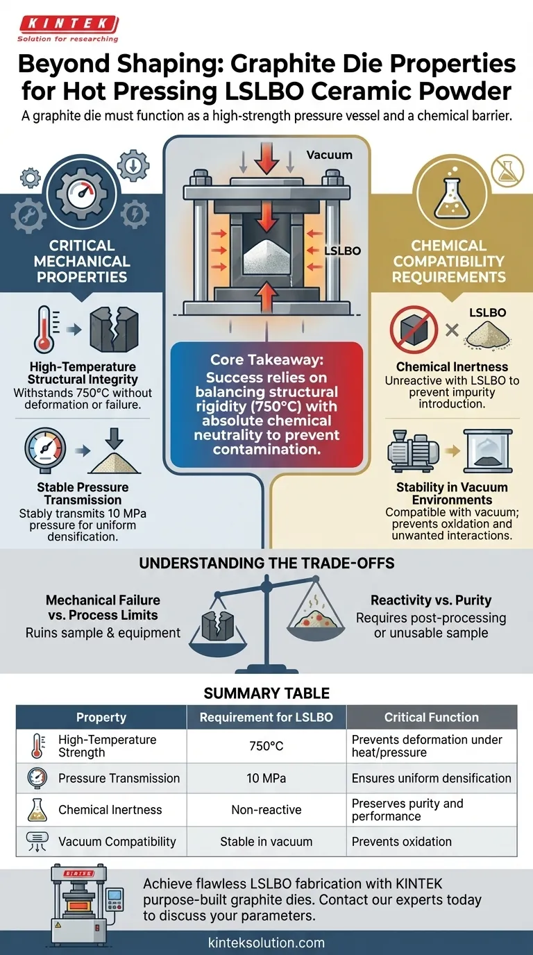 ホットプレスLSLBO用黒鉛ダイに必要な特性は何ですか？セラミック電解質の高密度化を成功させるために ビジュアルガイド