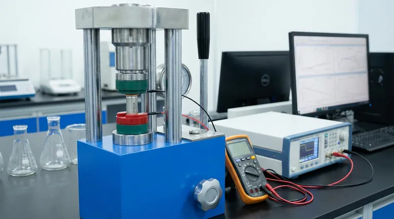 In che modo l'applicazione di alta pressione tramite una pressa da laboratorio influenza le prestazioni elettrochimiche di una batteria allo stato solido? | Massimizzare le prestazioni della batteria