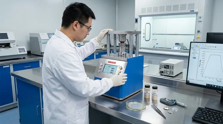 実験用プレス機の圧力制御は、COFベースの準固体電解質膜の性能にどのように影響しますか?最適なバッテリー性能を引き出す