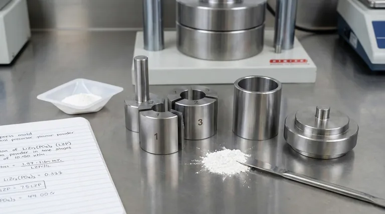 LZP合成において前駆体粉末を圧縮する目的は何ですか?高密度電解質を実現する