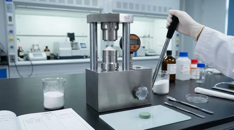 Qual é o propósito de prensar pós em um "pellet" antes da sinterização? Garanta Cerâmicas de Alta Densidade para Desempenho Superior