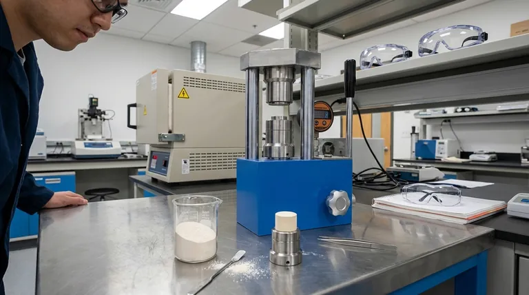 LATP粉末に実験室用油圧プレスが使用されるのはなぜですか?高密度固体電解質ペレットの実現