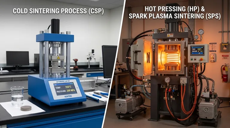 コールドシンタリングプロセス(CSP)の装置要件は、従来の熱間プレス(HP)またはスパークプラズマ焼結(SPS)の要件とどのように異なりますか?シンプルさと複雑さの解説