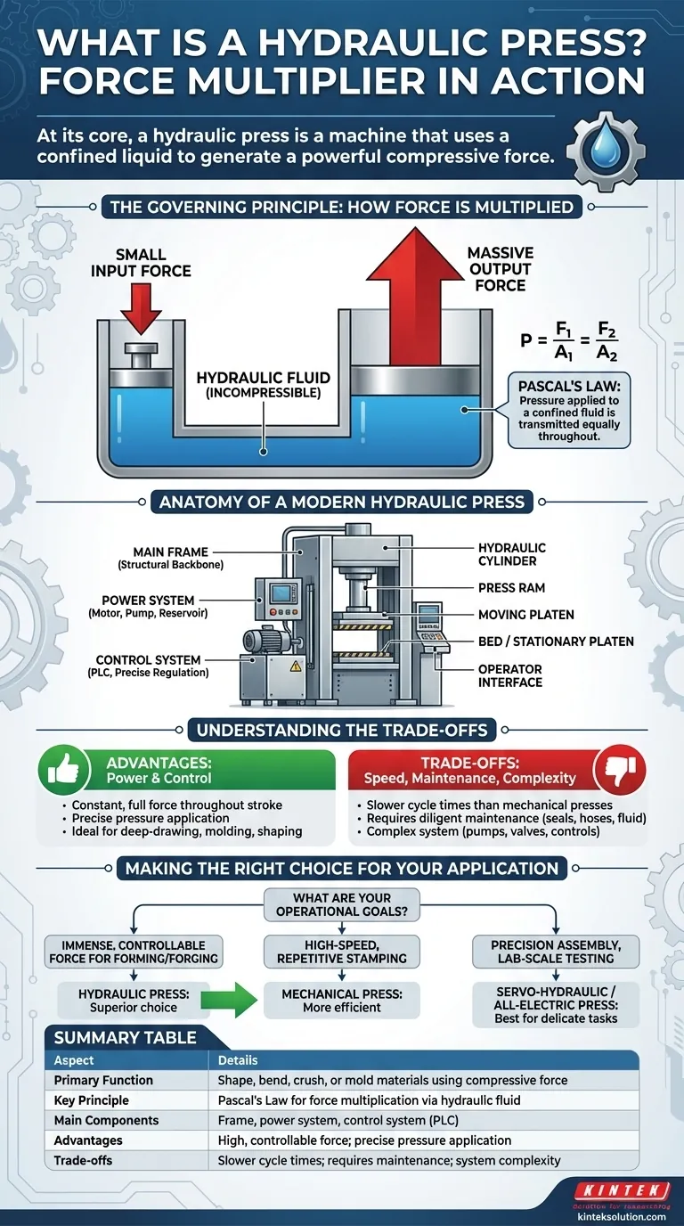 油圧プレスとは何ですか、またその主な機能は何ですか？材料成形のための途方もない力の活用 ビジュアルガイド