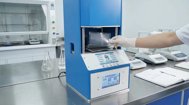 Qual è lo scopo dell'utilizzo di una pressa da laboratorio riscaldata per incollare un film GPE112 a uno strato attivo catodico per applicazioni di batterie flessibili? Ottenere un'integrità superiore dell'elettrodo