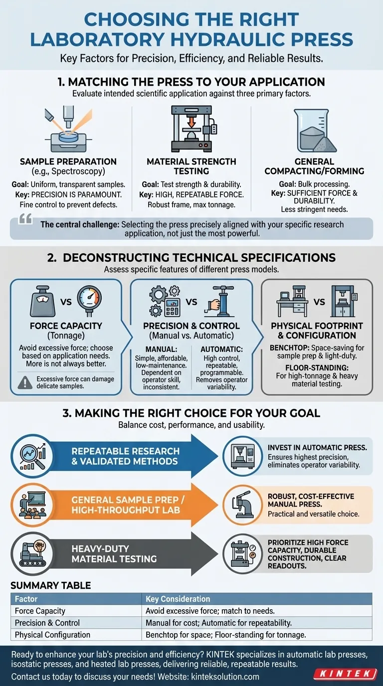 在为实验室购买液压机时应考虑哪些因素？确保您实验室的精度和效率 图解指南