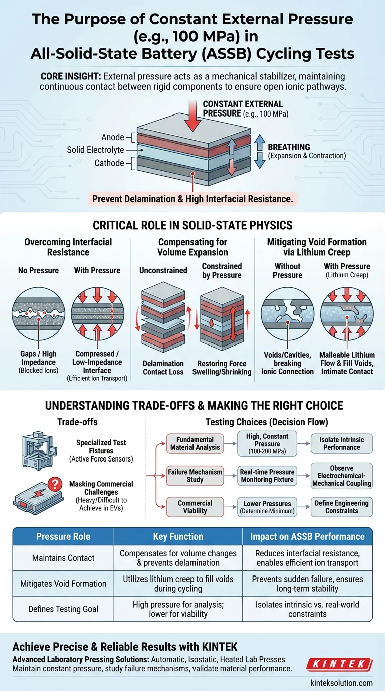 全固体電池に一定の外圧をかける目的は何ですか？安定したサイクル性能を確保する ビジュアルガイド