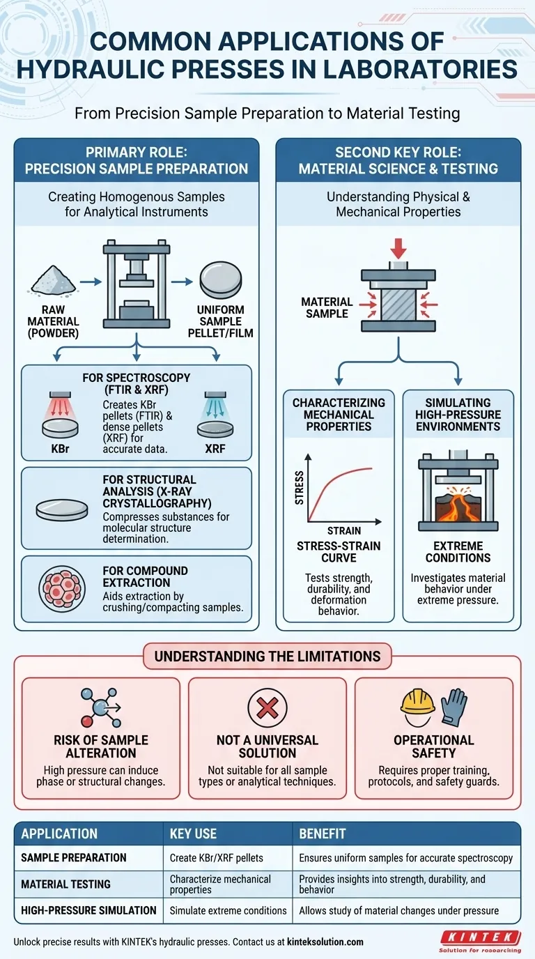 实验室中液压机的一些常见应用有哪些？增强您实验室的精度和测试能力 图解指南