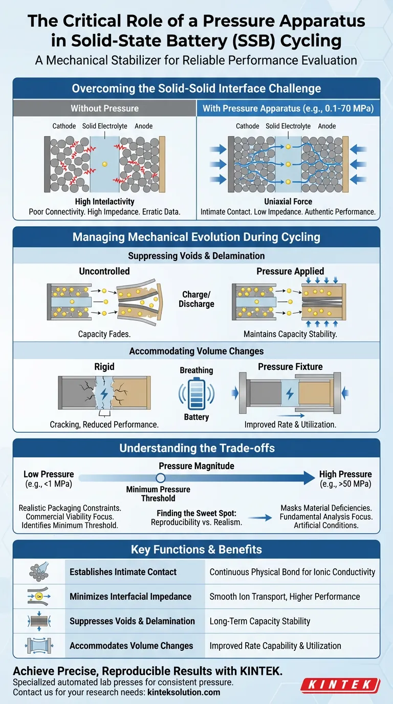 固体電池試験における圧力装置の機能とは？安定したサイクル性能の解明 ビジュアルガイド