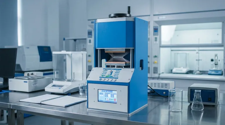 Qual è la funzione di una pressa a caldo uniassiale durante la fase iniziale di preparazione dell'elettrolita solido PEO? Ottenere film densi e privi di solventi