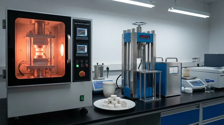 Quali sono i principali vantaggi dell'utilizzo dello Spark Plasma Sintering (SPS) per la densificazione dell'elettrolita Na3OBr? Raggiungere una densità >95% per una conducibilità ionica superiore